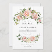 Blush Pink Rose Floral Arch Vrijgezellenfeest Kaart (Voorkant)