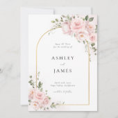 Blush Pink Rose Floral Arch Wedding Save the Date (Voorkant)