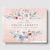 Blush Pink Rose Floral gepersonaliseerd Gastenboek (Voorkant)