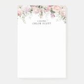 Blush Pink Rose Floral gepersonaliseerd Post-it® Notes (Voorkant)