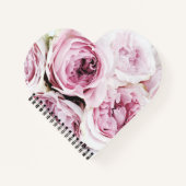 Blush Pink Rose Floral Heart Elegant Spiral Notebo Notitieboek (Voorkant)