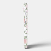 Blush Pink Rose Floral Monogram Initiaal Elegant Case-Mate iPhone Case (Achterkant / Links)
