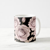 Blush Pink Rose Floral Mug Koffiemok (Voorkant rechts)