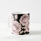 Blush Pink Rose Floral Mug Koffiemok (Voorkant links)