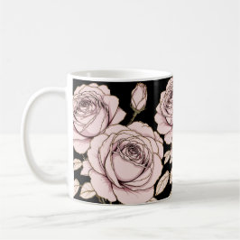 Blush Pink Rose Floral Mug Koffiemok