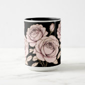 Blush Pink Rose Floral Mug Mok (Midden)