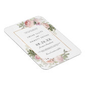 Blush Pink Rose Floral Save the Date Magneet (Rechterzijde)
