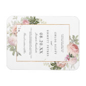 Blush Pink Rose Floral Save the Date Magneet (Horizontaal)
