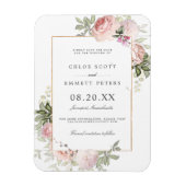 Blush Pink Rose Floral Save the Date Magneet (Verticaal)