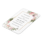 Blush Pink Rose Floral Save the Date Magneet (Linkerzijde)