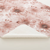 Blush Pink Rose Floral Sherpa Deken (3/4)