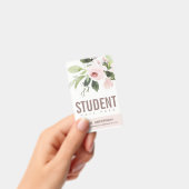 BLUSH PINK ROSE FLORAL STUDENT TEACHER HALL PASS BADGE (Handheld)