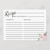 Blush Pink Rose Floral Vrijgezellenfeest Recept Ka Informatiekaartje (Voorkant)