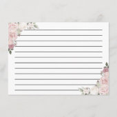 Blush Pink Rose Floral Vrijgezellenfeest Recept Ka Informatiekaartje (Achterkant)