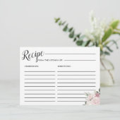 Blush Pink Rose Floral Vrijgezellenfeest Recept Ka Informatiekaartje (Staand voorkant)
