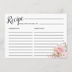 Blush Pink Rose Floral Vrijgezellenfeest Recept Ka Informatiekaartje