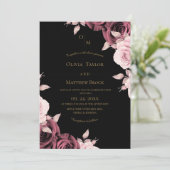Blush Pink Rose Floral Wedding  Kaart (Staand voorkant)