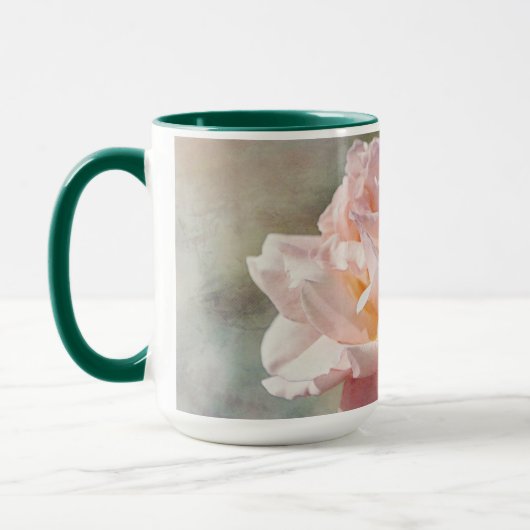 Blush Pink Rose Flower Art Mok Cup (Links)