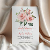 Blush Pink Rose Flowers Greenery Vrijgezellenfeest Kaart