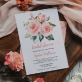 Blush Pink Rose Flowers Greenery Vrijgezellenfeest Kaart