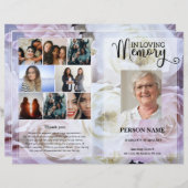 Blush Pink Rose Funeral Program template (Voorkant / Achterkant)