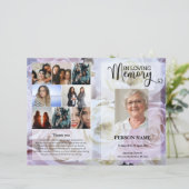 Blush Pink Rose Funeral Program template (Staand voorkant)