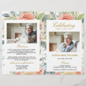 Blush Pink Rose Funeral Programme | Dienstenvolgor (Voorkant)
