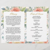 Blush Pink Rose Funeral Programme | Dienstenvolgor (Achterkant)