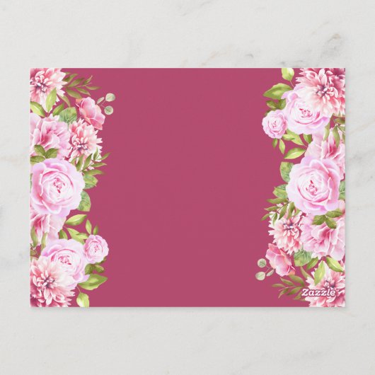 Blush Pink Rose Garden Floral Save the Date Briefkaart (Achterkant)