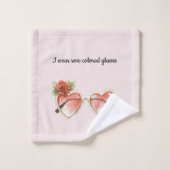 Blush Pink Rose Gekleurde Zonnebril Bad Handdoek (Wasdoekje)