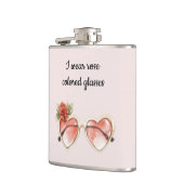 Blush Pink Rose Gekleurde Zonnebril Heupfles (Links)