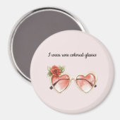 Blush Pink Rose Gekleurde Zonnebril Magneet (Voorkant / Achterkant)