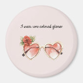 Blush Pink Rose Gekleurde Zonnebril Magneet (Voorkant)