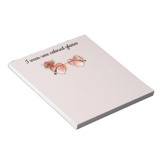Blush Pink Rose Gekleurde Zonnebril Notitieblok (Schuin)