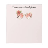Blush Pink Rose Gekleurde Zonnebril Notitieblok (Voorkant)