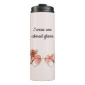Blush Pink Rose Gekleurde Zonnebril Thermosbeker (Voorkant)