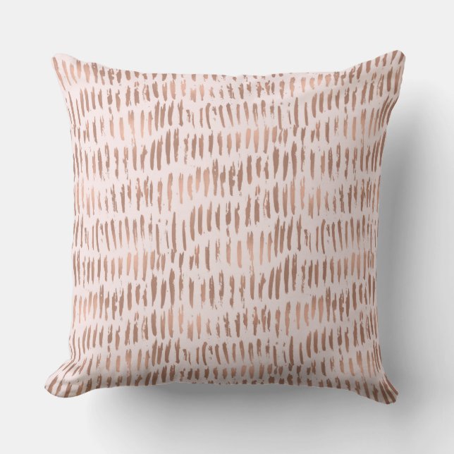 Blush Pink Rose Gold Abstract Kussen (Voorkant)