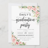 Blush Pink Rose Gold Afstudeerfeest Uitnodiging. Kaart (Voorkant)