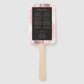 Blush Pink Rose Gold Agate Dark Wedding Program Handwaaier (Achterkant)