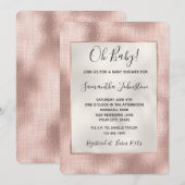  Blush Pink Rose Gold Baby shower Kaart (Voorkant / Achterkant)