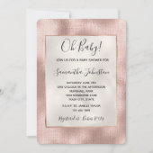  Blush Pink Rose Gold Baby shower Kaart (Voorkant)