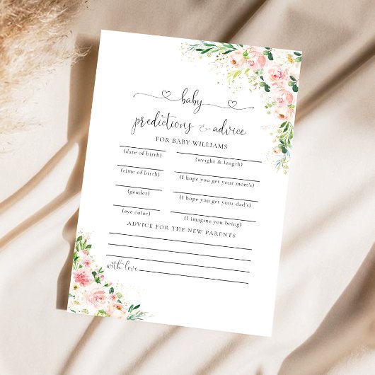 Blush Pink Rose Gold Baby shower voorspellingen Ka