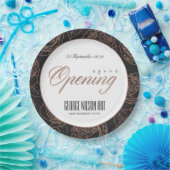 BLUSH PINK ROSE GOLD BLACK FLORAL GRAND OPENING PAPIEREN BORDJE (Feest)