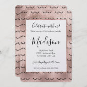 Blush Pink Rose Gold Black Wimpers Kaart (Voorkant / Achterkant)