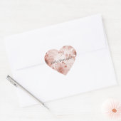 Blush Pink Rose Gold Bloemen Hart Sticker (Envelop)