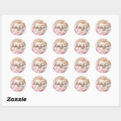 Blush Pink Rose Gold Bokeh Quinceanera Ronde Sticker (Vel)