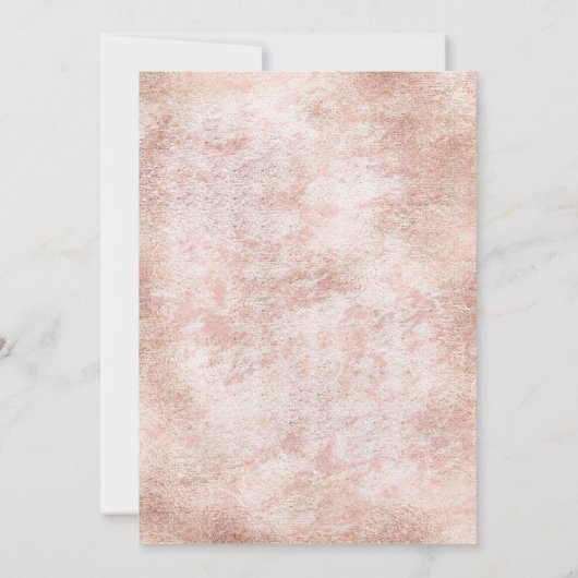 Blush Pink Rose Gold Bruids Douche Uitnodiging (Achterkant)
