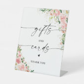 Blush Pink Rose Gold Cadeaus en Kaarten Sign Reclamebord Met Voetstuk (Voorkant)