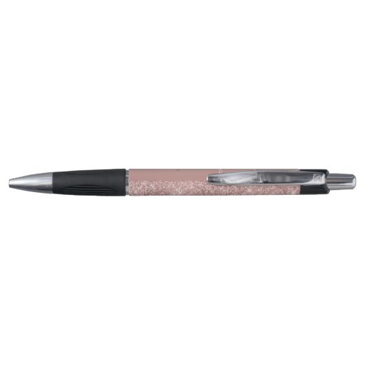 Blush Pink Rose Gold Dripping Glitter Trendy Pen (Achterkant)