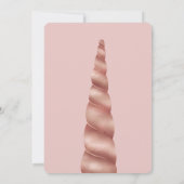 Blush Pink Rose Gold Eenhoorn Verjaardag Kaart (Achterkant)